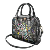 Silly Goose Team Racing Shoulder Handbag Colorful Street Graffiti Checkered Flag