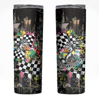 Silly Goose Team Racing Skinny Tumbler Colorful Street Graffiti Checkered Flag