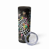 Silly Goose Team Racing Skinny Tumbler Colorful Street Graffiti Checkered Flag