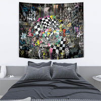 Silly Goose Team Racing Tapestry Colorful Street Graffiti Checkered Flag