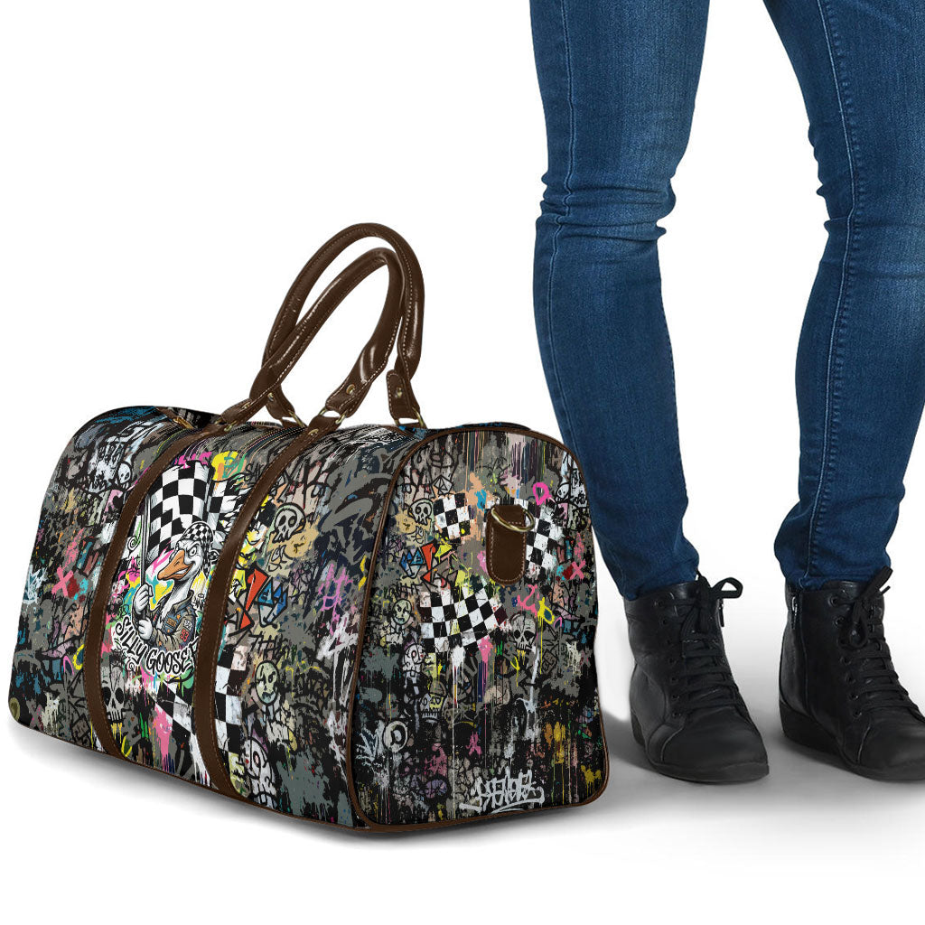 Silly Goose Team Racing Travel Bag Colorful Street Graffiti Checkered Flag