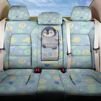 Sneaky Flipper Cute Penguin Holding Knife Back Car Seat Cover Funny Chibi Penguin Graphic With Ice And Fish Pattern