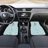 Sneaky Flipper Cute Penguin Holding Knife Car Mats Funny Chibi Penguin Graphic With Ice And Fish Pattern
