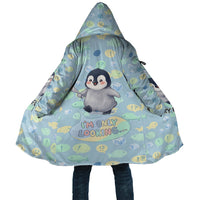 Sneaky Flipper Cute Penguin Holding Knife Cloak Funny Chibi Penguin Graphic With Ice And Fish Pattern