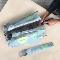 Sneaky Flipper Cute Penguin Holding Knife Umbrella Funny Chibi Penguin Graphic With Ice And Fish Pattern