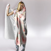 Sweet Crime Cute Penguin Holding Knife Hooded Blanket Funny Strawberry Cake Graphic With Pastel Dessert Pattern