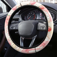Sweet Crime Cute Penguin Holding Knife Steering Wheel Cover Funny Strawberry Cake Graphic With Pastel Dessert Pattern