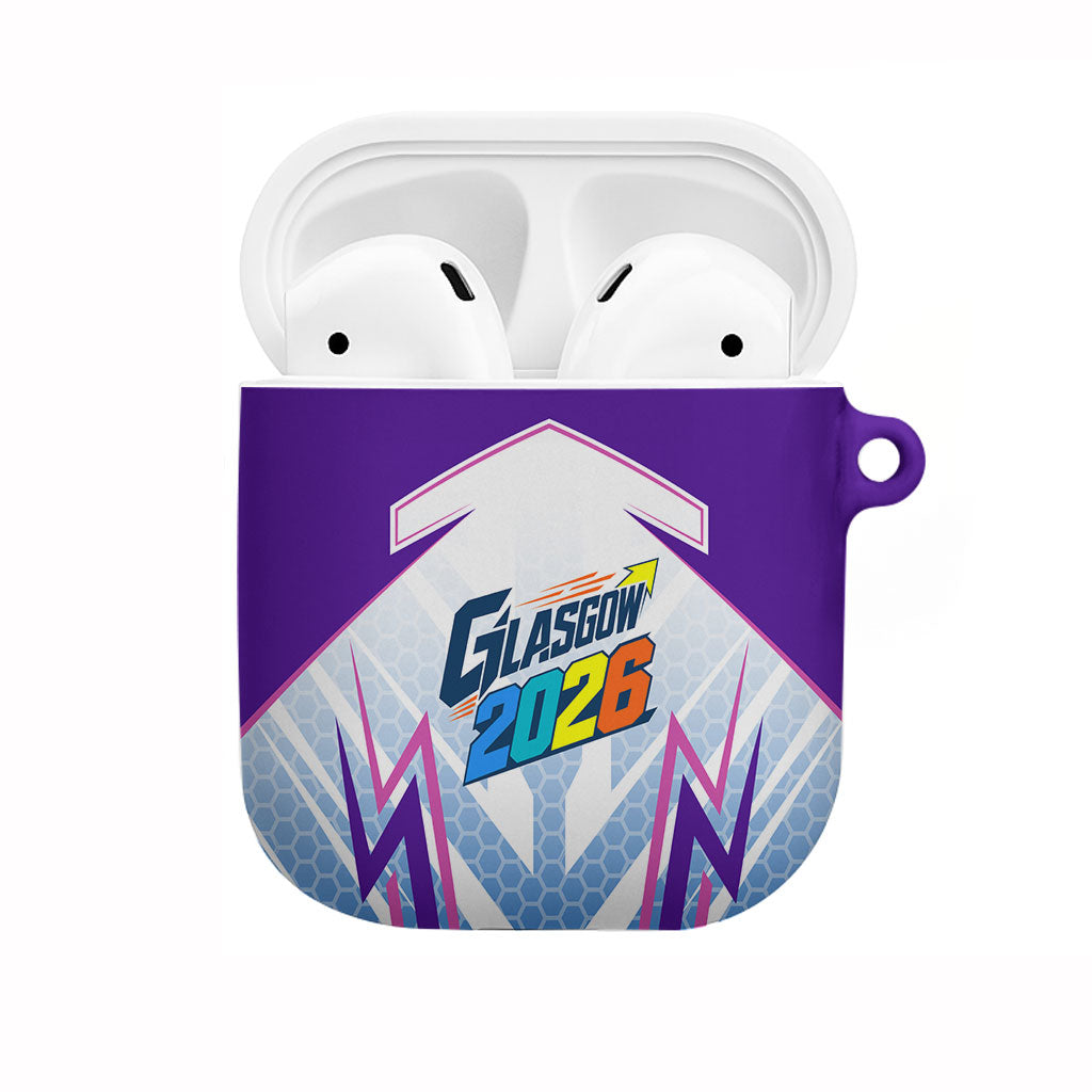 Glasgow 2026 AirPods Case Scotland Dynamic Geometric Athlete Graphic Art