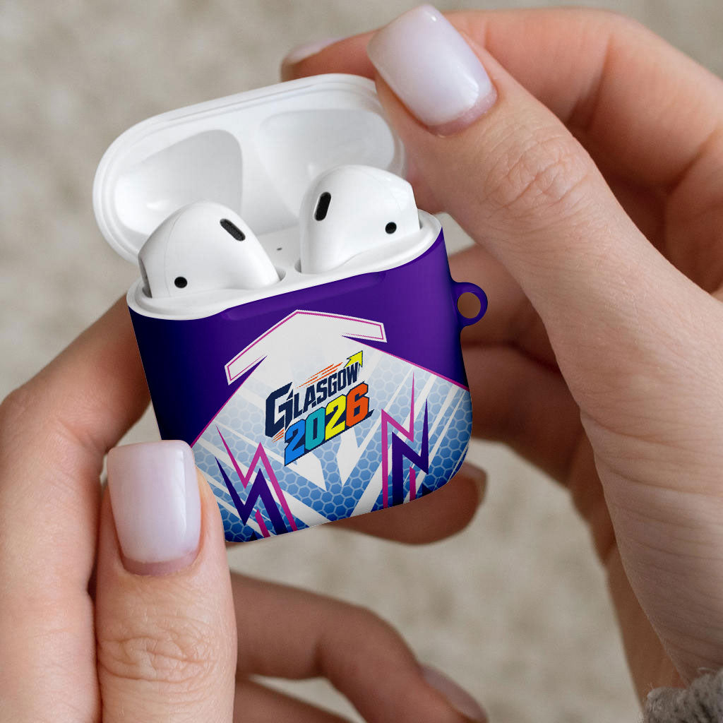 Glasgow 2026 AirPods Case Scotland Dynamic Geometric Athlete Graphic Art