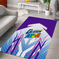 Glasgow 2026 Area Rug Scotland Dynamic Geometric Athlete Graphic Art