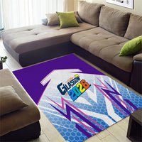 Glasgow 2026 Area Rug Scotland Dynamic Geometric Athlete Graphic Art