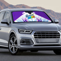 Glasgow 2026 Auto Sun Shade Scotland Dynamic Geometric Athlete Graphic Art