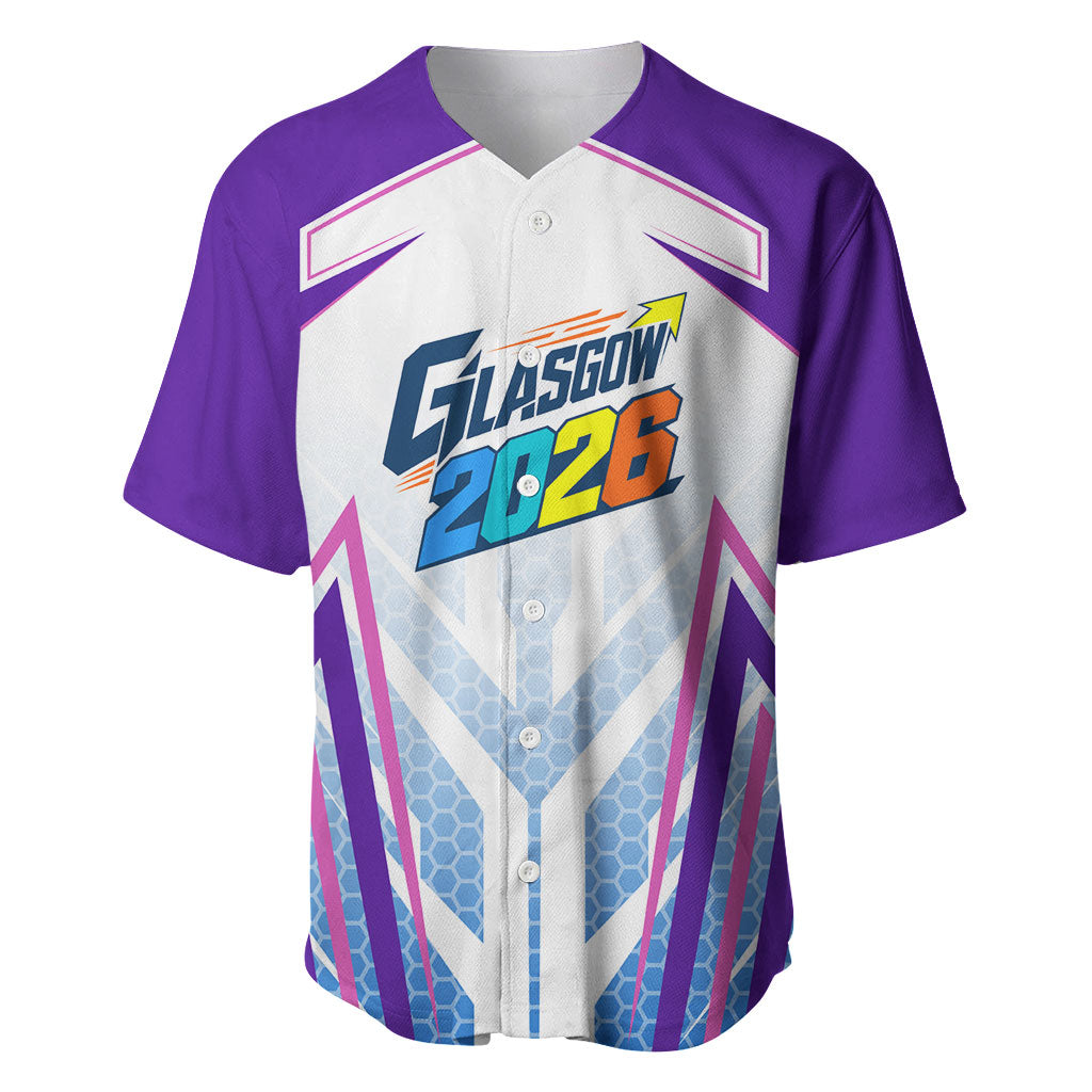 Glasgow 2026 Baseball Jersey Scotland Dynamic Geometric Athlete Graphic Art