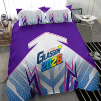 Glasgow 2026 Bedding Set Scotland Dynamic Geometric Athlete Graphic Art