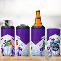Glasgow 2026 4 in 1 Can Cooler Tumbler Scotland Dynamic Geometric Athlete Graphic Art