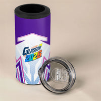 Glasgow 2026 4 in 1 Can Cooler Tumbler Scotland Dynamic Geometric Athlete Graphic Art