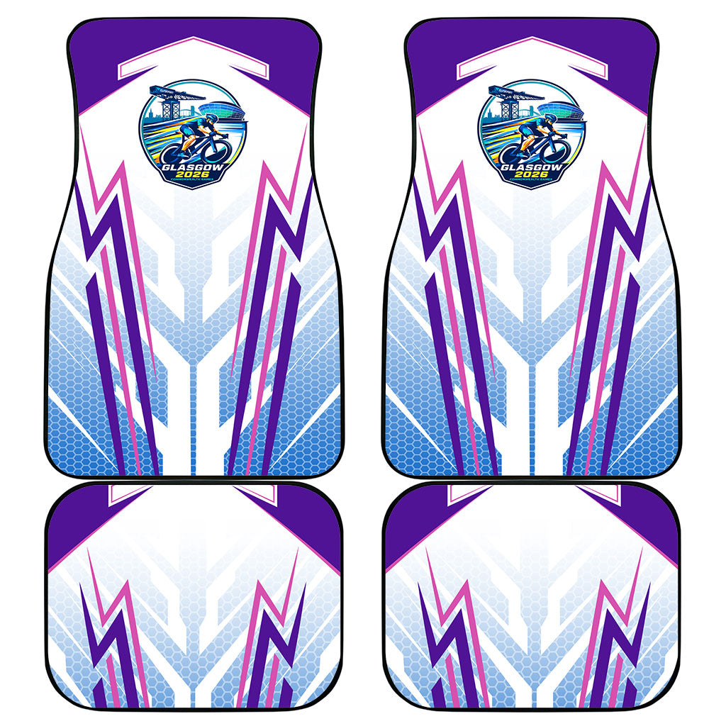 Glasgow 2026 Car Mats Scotland Dynamic Geometric Athlete Graphic Art