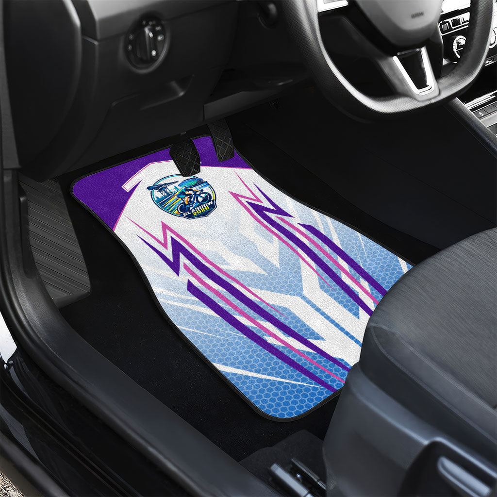 Glasgow 2026 Car Mats Scotland Dynamic Geometric Athlete Graphic Art