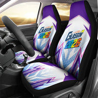 Glasgow 2026 Car Seat Cover Scotland Dynamic Geometric Athlete Graphic Art