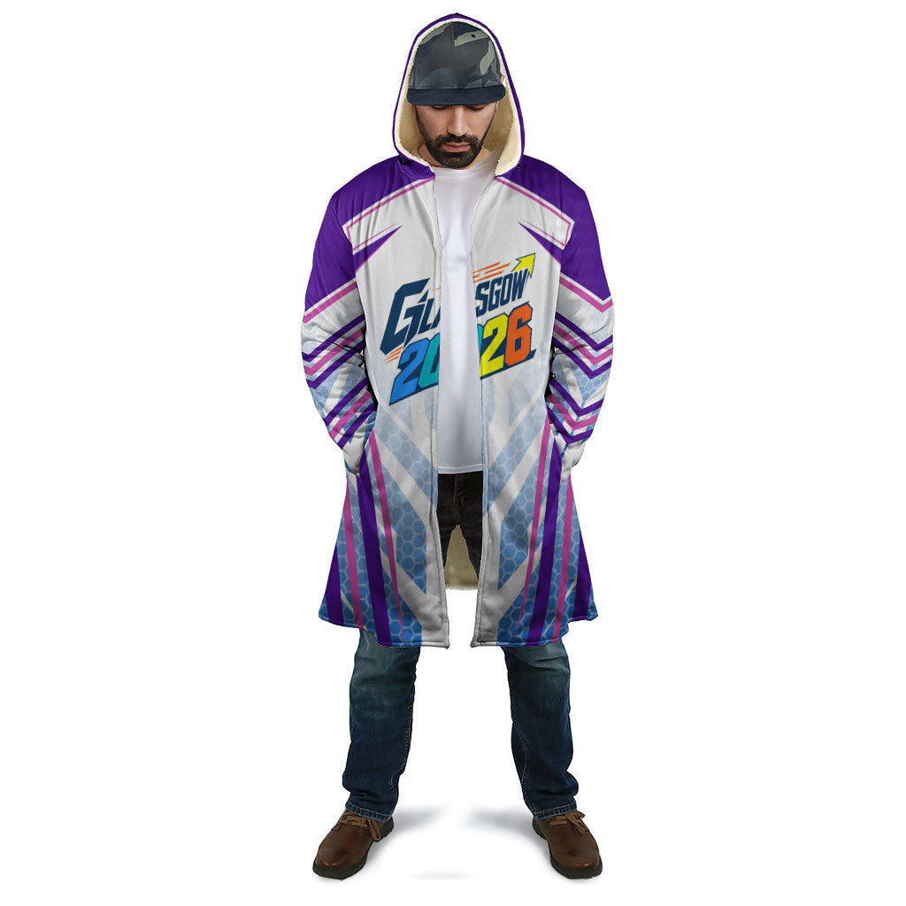 Glasgow 2026 Cloak Scotland Dynamic Geometric Athlete Graphic Art