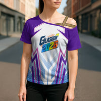 Glasgow 2026 Cross Shoulder Shirt Scotland Dynamic Geometric Athlete Graphic Art