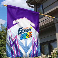 Glasgow 2026 Garden Flag Scotland Dynamic Geometric Athlete Graphic Art