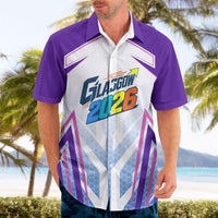 Glasgow 2026 Hawaiian Shirt Scotland Dynamic Geometric Athlete Graphic Art