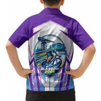 Glasgow 2026 Hawaiian Shirt Scotland Dynamic Geometric Athlete Graphic Art