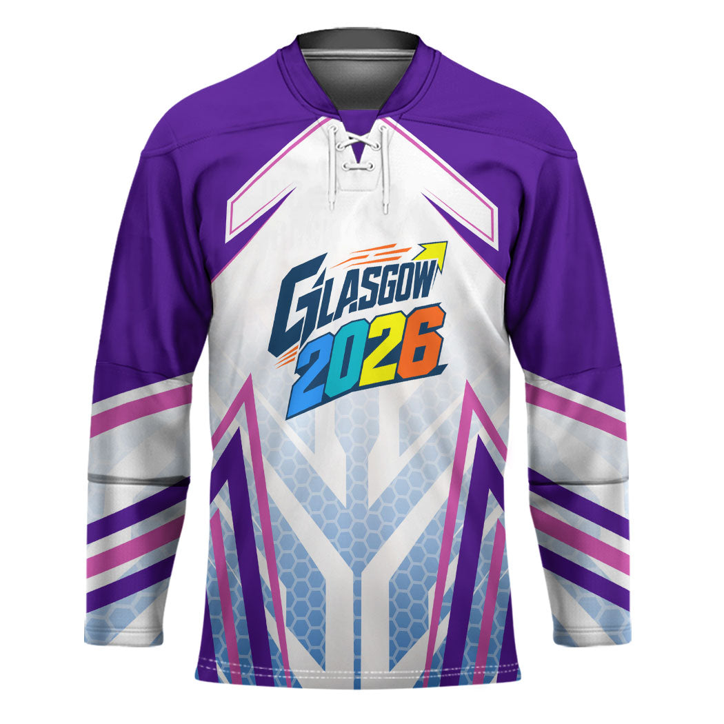 Glasgow 2026 Hockey Jersey Scotland Dynamic Geometric Athlete Graphic Art