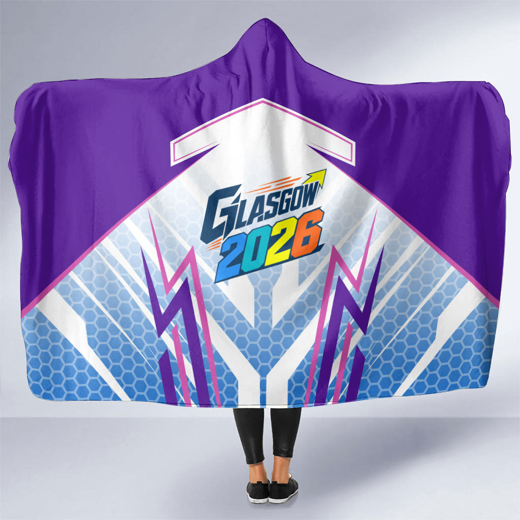 Glasgow 2026 Hooded Blanket Scotland Dynamic Geometric Athlete Graphic Art