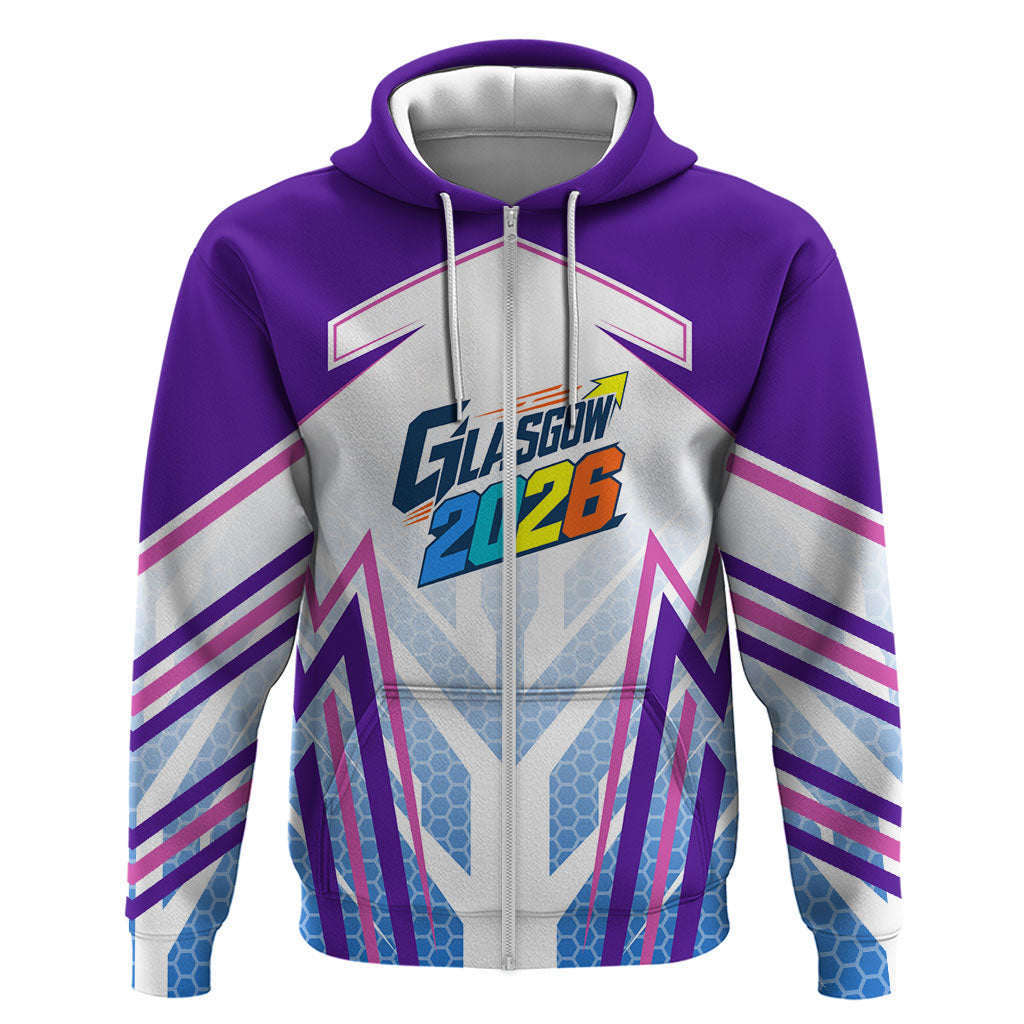 Glasgow 2026 Hoodie Scotland Dynamic Geometric Athlete Graphic Art