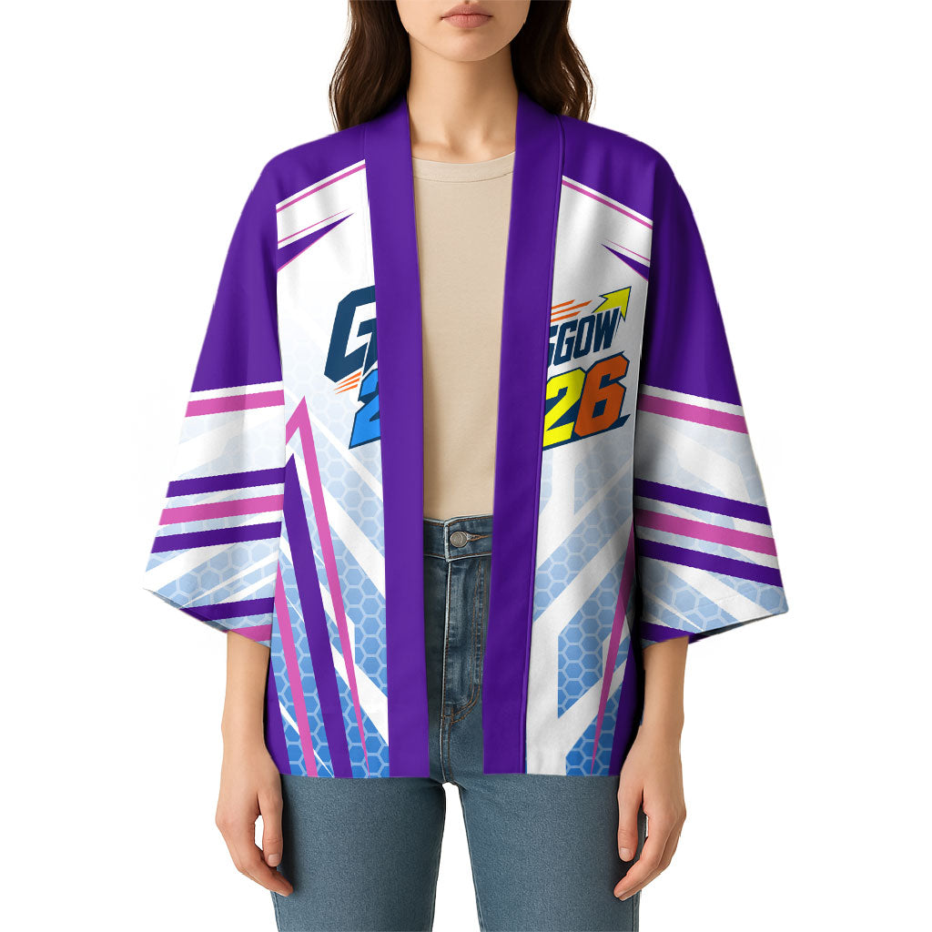 Glasgow 2026 Kimono Scotland Dynamic Geometric Athlete Graphic Art