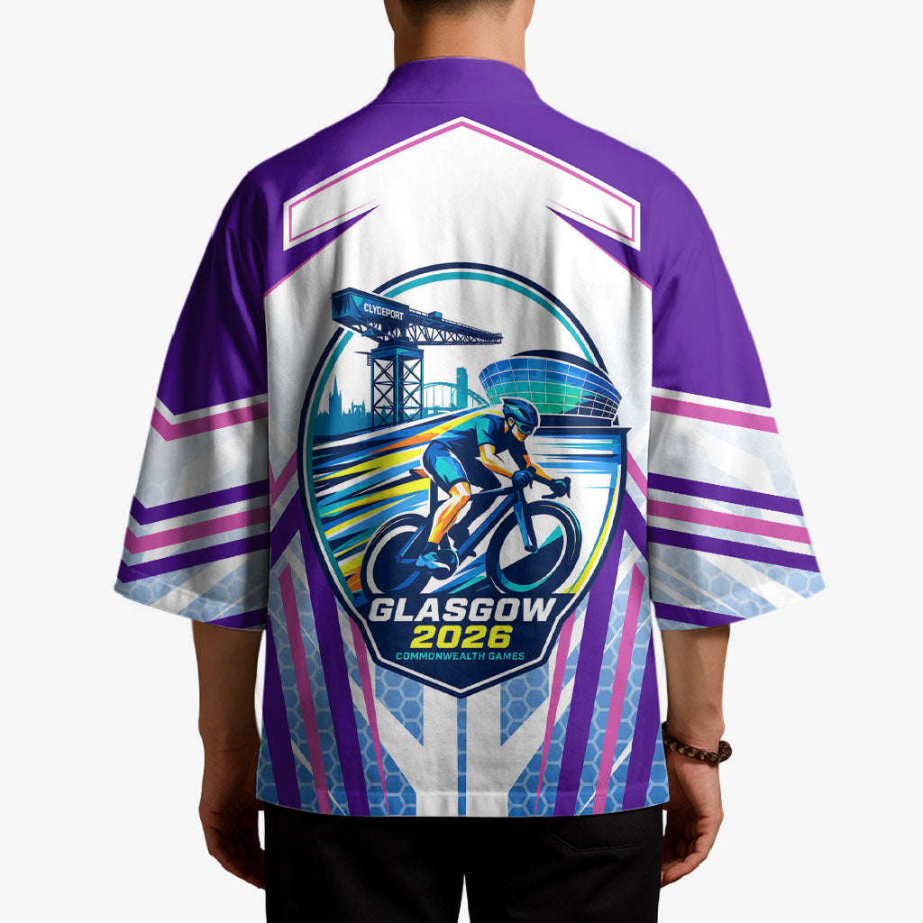 Glasgow 2026 Kimono Scotland Dynamic Geometric Athlete Graphic Art