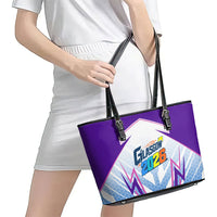 Glasgow 2026 Leather Tote Bag Scotland Dynamic Geometric Athlete Graphic Art