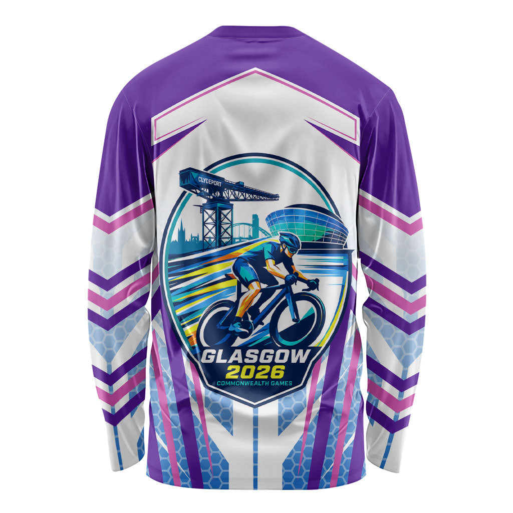 Glasgow 2026 Long Sleeve Shirt Scotland Dynamic Geometric Athlete Graphic Art