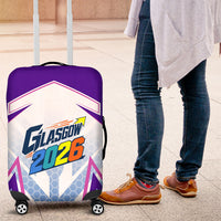 Glasgow 2026 Luggage Cover Scotland Dynamic Geometric Athlete Graphic Art