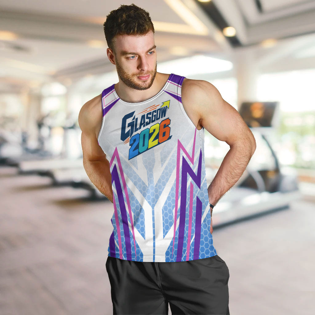 Glasgow 2026 Men Tank Top Scotland Dynamic Geometric Athlete Graphic Art