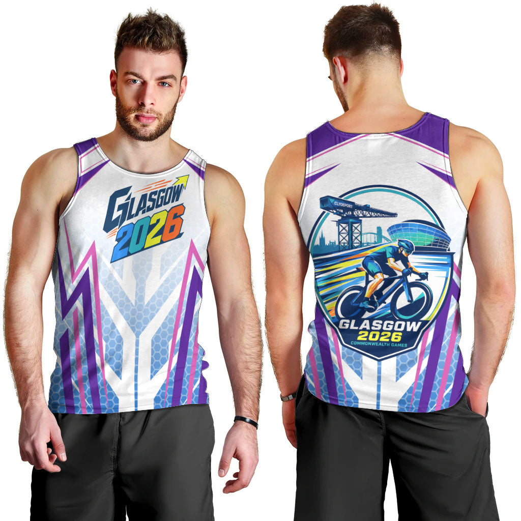 Glasgow 2026 Men Tank Top Scotland Dynamic Geometric Athlete Graphic Art