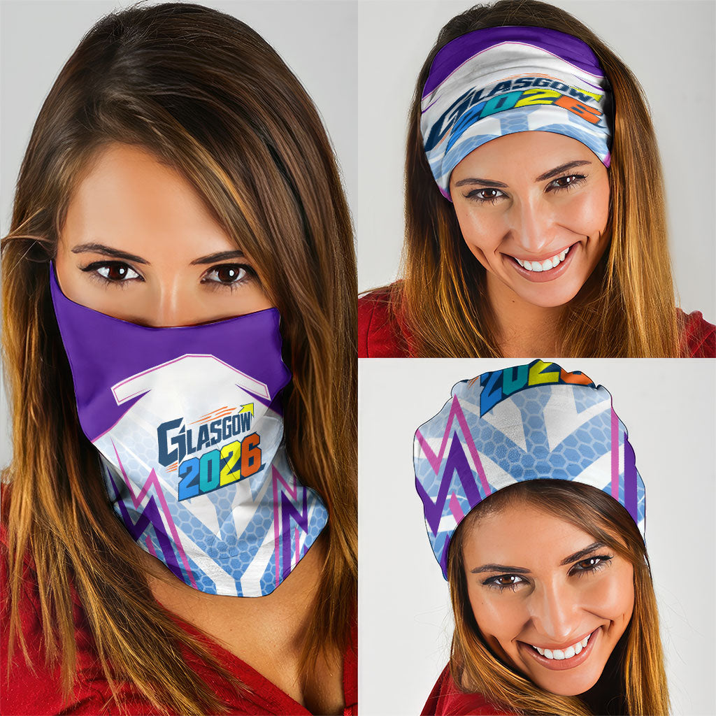 Glasgow 2026 Neck Gaiter Scotland Dynamic Geometric Athlete Graphic Art