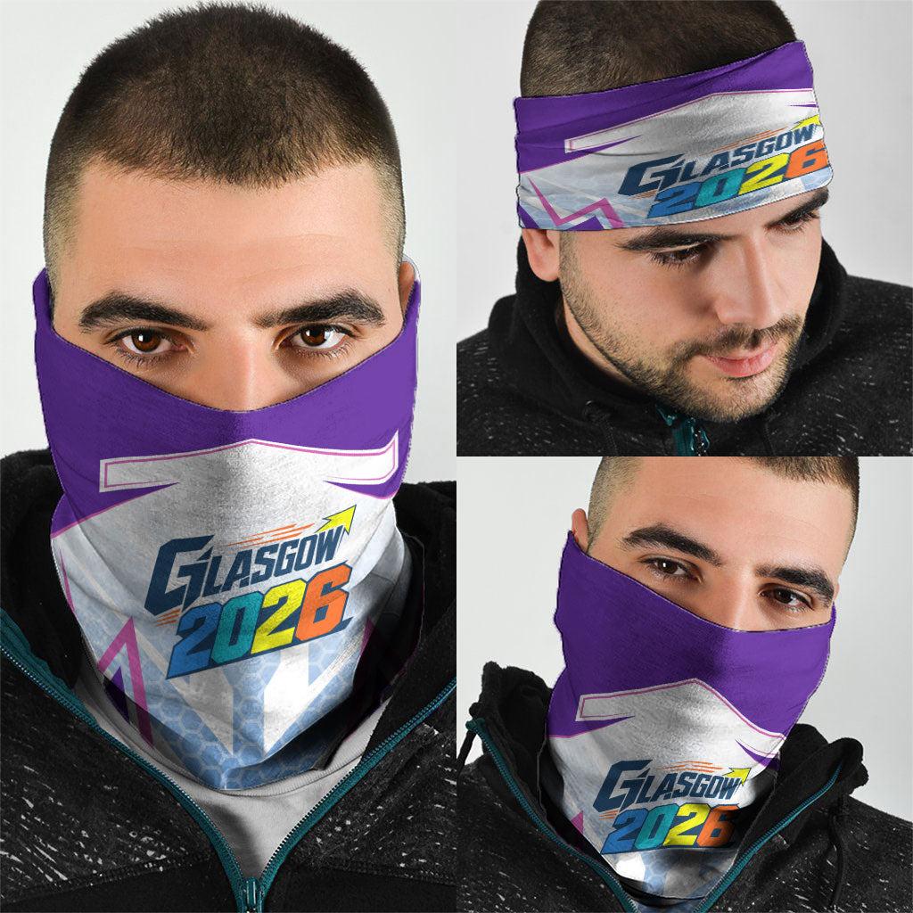 Glasgow 2026 Neck Gaiter Scotland Dynamic Geometric Athlete Graphic Art