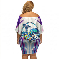 Glasgow 2026 Off Shoulder Short Dress Scotland Dynamic Geometric Athlete Graphic Art