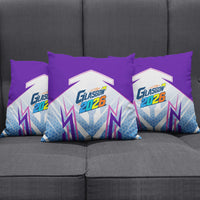 Glasgow 2026 Pillow Cover Scotland Dynamic Geometric Athlete Graphic Art