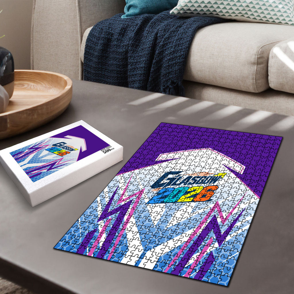 Glasgow 2026 Puzzle Scotland Dynamic Geometric Athlete Graphic Art