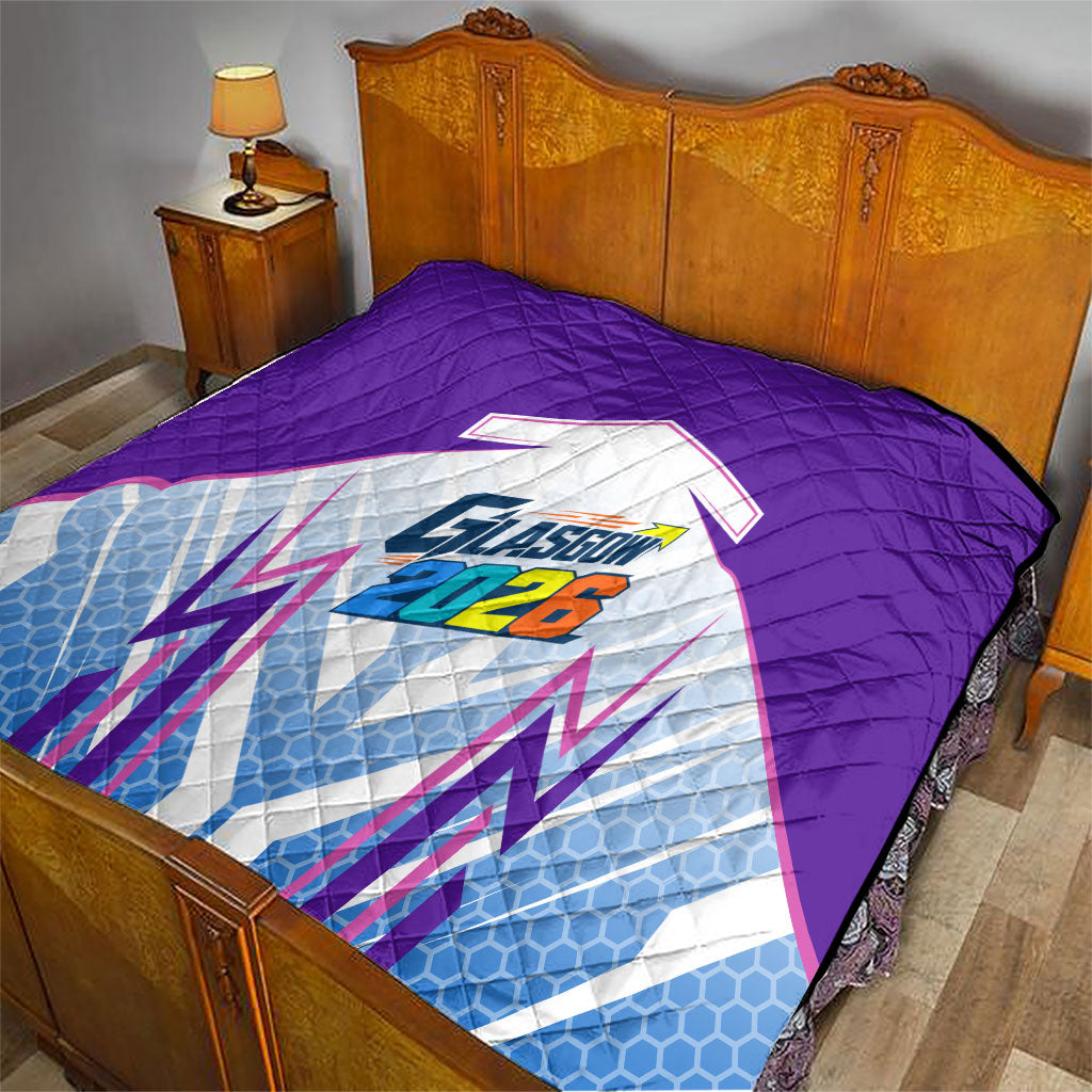 Glasgow 2026 Quilt Scotland Dynamic Geometric Athlete Graphic Art