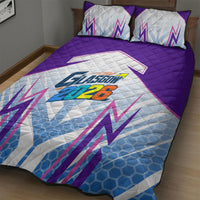 Glasgow 2026 Quilt Bed Set Scotland Dynamic Geometric Athlete Graphic Art