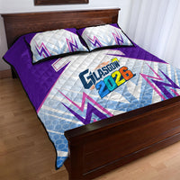 Glasgow 2026 Quilt Bed Set Scotland Dynamic Geometric Athlete Graphic Art