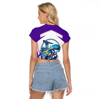 Glasgow 2026 Raglan Cropped T Shirt Scotland Dynamic Geometric Athlete Graphic Art