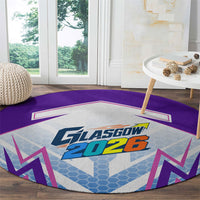 Glasgow 2026 Round Carpet Scotland Dynamic Geometric Athlete Graphic Art