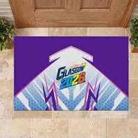 Glasgow 2026 Rubber Doormat Scotland Dynamic Geometric Athlete Graphic Art