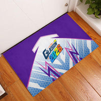 Glasgow 2026 Rubber Doormat Scotland Dynamic Geometric Athlete Graphic Art